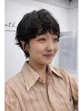 ムクコア(Muk CORE) ショートボブパーマボブニュアンスルーズパーマ川崎