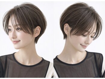 アコロン(acoron)の写真/大人女性必見！理想の小顔ショートへ。顔周りや横髪を美しく彩るスタイルをご提案☆新宿ショート