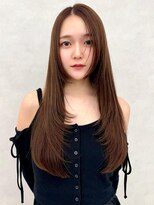 アッシュ 中野店(Ash)&nbsp;20代30代/レイヤー/くびれ/透明感/小顔/オリーブベージュ/美髪