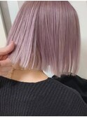 ピンクベージュ/ハイライトカラー/小顔/ボブルフ[上野/御徒町］