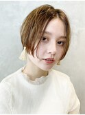 タイトストレート_カーキグレージュマッシュショート_38084