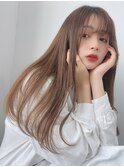 ブリーチなし大人可愛い艶髪ミルクティーベージュ