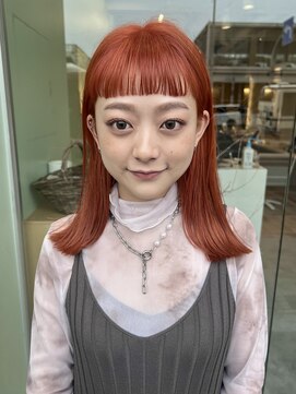 コロル(Color) 【Color/武田】オレンジカラー/ぶつ切りロング