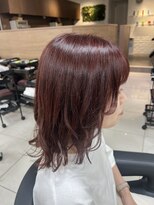 アッシュ 吉祥寺店(Ash)&nbsp;【ブリーチなしWカラー】ほんのりピンクの赤