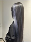 インナーカラー・ブラック×シルバーアッシュ