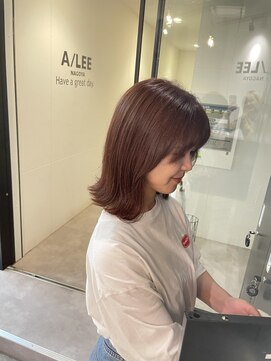 アイリー 名古屋(A/LEE) 外ハネボブ／ピンクブラウン