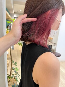 エミス バイ メルト 吉祥寺(emis by melt) 【堀惠】インナーカラーイヤリングカラー吉祥寺ワインレッド