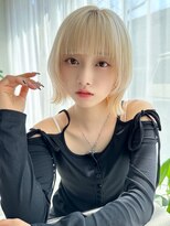 レイリー 原宿 表参道(Rayreee)&nbsp;フェイスレイヤーボブ/くびれボブ/ブロンドベージュ