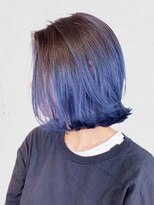 ディーバ 渋谷(D.I.E.V.A)&nbsp;10代20代30代40代切りっぱなし外ハネボブ艶ブルーグラデーション