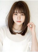 【似合わせカット】愛されミディアムヘア/マロンベージュ/小顔