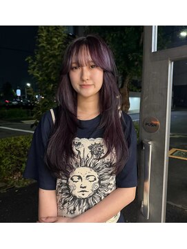 ユー(yew) ラベンダーカラー/ロングレイヤー/顔周りレイヤー/前髪カット