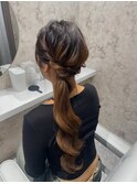 サイドポニー/お呼ばれヘア/きれいめヘアセット
