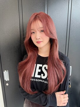 ジン(JIN) ☆韓国スタイル☆ピンクミルクティ☆ピンクベージュ☆ブリーチ☆