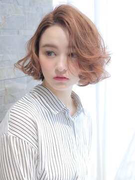 ラ ブレス 天王寺(LaBless) オレンジブラウンで秋ボブ(天王寺)