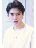 ネイビー(NAVY)&nbsp;【NAVY】ツーブロック×マッシュ メンノン風 プレーンショート