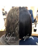 ノーアイロン縮毛矯正before⇒after