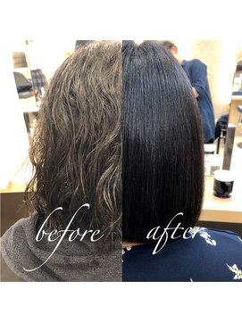 キャパ 秦野(CAPA) ノーアイロン縮毛矯正before⇒after