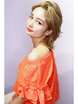 オーバーヘアー 高槻店(over hair) 【over hair】 かき上げバング×ハイトーン