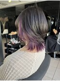 △ウルフカットレイヤーカットインナーカラーパープル