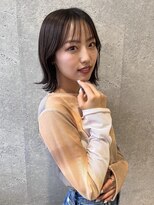 アース 三軒茶屋店(HAIR&MAKE EARTH) 三軒茶屋_レディース_ミディアム_ブラウン_ボブ_外ハネ_コテ巻き