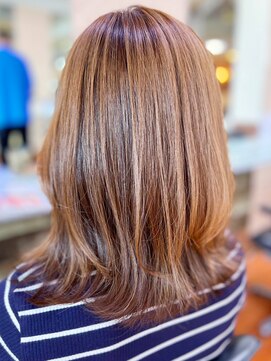 アークスヘアー 艶感♪髪質改善カラー大人可愛いミルクティーベージュハイライト