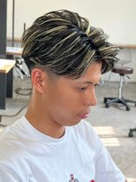 エルマーク(L-MARK) ハイライトセンターパートメッシュダブルカラーツーブロック