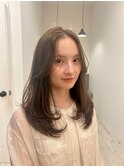 ◎韓国ヘアー顔周りレイヤーおくれ毛前髪ダブルカラー万代新潟