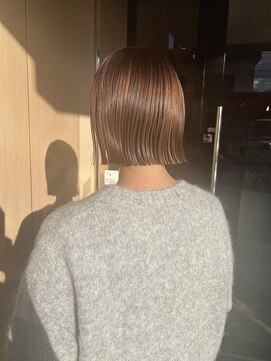 デルタ(Delta) ボブ#切りっぱなしボブ#小顔#ミニボブ#ぱっつんボブ#ベージュ