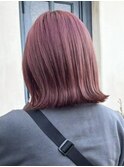 大人シアーベージュミニウルフボブミディアムレイヤー