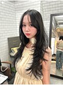 【広島韓国ヘア】韓国ハッシュカット×暗めグレーブラック！