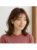 ナチュラルミディアムレイヤーボブ 20代 30代 40代 50代 60代