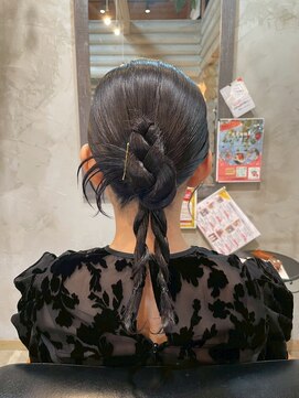 クレエ ヘアー デザイン(creer hair design) お呼ばれヘアセット大人可愛いカチモリお団子ヘア結婚式二次会