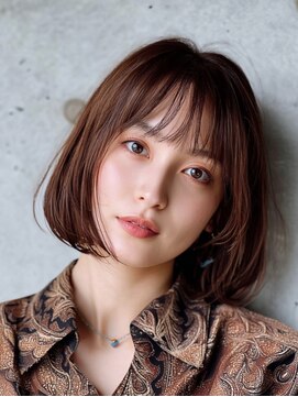 アンドレイ 表参道(andrey) 着物ヘア/ダークアッシュ/ミディアムレイヤーカット/表参道