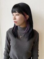 ルッツ(Lutz. hair design)&nbsp;2/20 インナーカラー ピンク ブルーブラック【千代田彩夏】