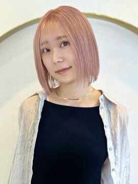 アンジェリカラボ 梅田店(ANGELICA LABO) ハイトーンボブ/ピンクベージュ