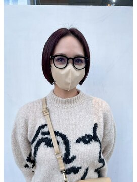  fit stand 千葉/ショートボブ/カット/パーマ/ダブルカラー/トリートメント/縮毛矯正 イメチェン/ピンクベージュ/アンブレラカラー[千葉]