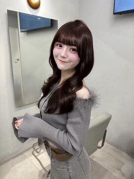 プリアバイポプルス 渋谷(pria by popls) ミディアムレイヤーハッシュカット顔周りレイヤーカット韓国ヘア