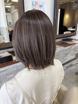 ヘアーララプラス(HAIR lala+) 【HAIR lala+】#イルミナ#ボブ#ハイライト#髪質改善