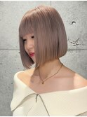 ミニボブ/切りっぱなしボブ/透明感カラー/20代30代