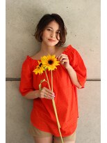 アトリエサニーデイ(atelier SUNNY DAY)&nbsp;クセ毛風パーマ/ベージュブラウン/ハイライト/大人ボブ