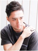 ツーブロックツイストパーマビジネスかき上げフェード#m64