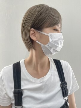 ジンクヘアーセカンド(ZiNK HAIR2nd) スモーキーグレージュ×ショートボブ