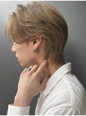 K-POPアイドル風ハイトーン センターパートウルフカット A0707
