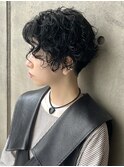 くせ毛カットスパイラルパーマ刈り上げショートハンサムショート