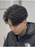 仙台フェザーパーマセンターパートウルフフェザーショート毛流れ