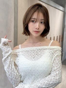 ロンド エメ 柏(Lond aimer) 韓国柏顔周り縮毛矯正髪質改善レイヤー前髪カット韓国風ヘアボブ