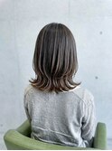 ブリーチなしカラー◎くびれカットレイヤー小顔ミディ