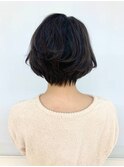 40代50代60代/白髪染め/ショートカット/ひし型/黒髪/ショート/