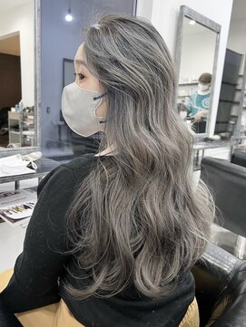 ラフヘアデザイン(Raf hair design) バレイヤージュコントラストハイライトミルクティーベージュ