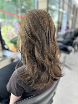 アルドーレフィエロ シンサイバシ(Ardore fiero shinsaibashi) ブリーチなしダブルダブルカラー☆オリーブグレーベージュ